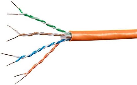 Оптичен кабел Monoprice основа cat6a Ethernet - 1000 фута - Оранжево | Мрежа за Интернет-кабел - Плътен, 550 Mhz, UTP, CMR, Чисти гола