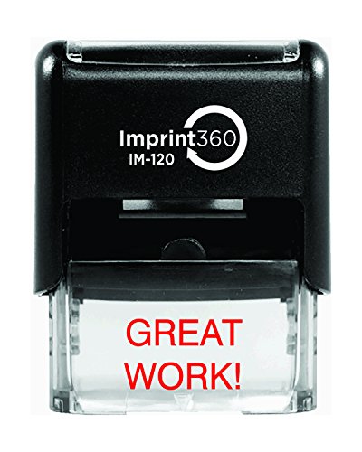 Supply360 AS-IMP1055 - Отлична работа!, Самоклеящийся гумен печат търговско качество за тежки условия на работа, с червено мастило, Размер