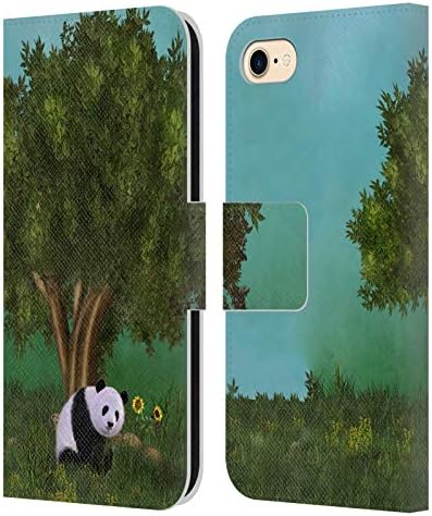 Дизайн на своята практика за главата Официално Лицензиран Simone Gatterwe Сладко Panda Animals Кожен Калъф-Книжка-джобен формат, Съвместим