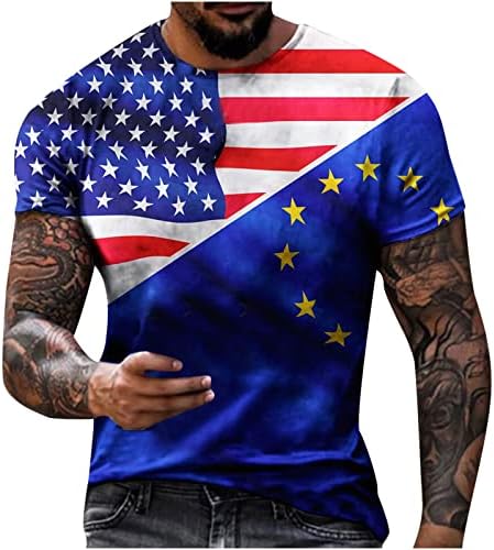 2022 Нова Мъжка Тениска с Американския Флаг, Лятна Ежедневни Тениска С Къс Ръкав и Графичен Принтом, Тениска за Мускулната Атлетика,
