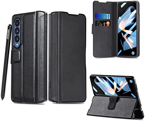 Libeagle е Съвместим с Samsung Galaxy Z Fold 4 Кожена чанта-портфейл с [2 за Притежатели на карти] [Подвижна скрит слот за S Pen]