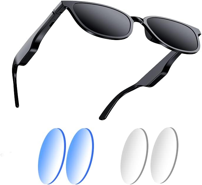 Умни очила HeloDoo с две насочени стерео високоговорители под открито небе Bluetooth версия 5.0, сензорен панел, дълъг живот на батерията