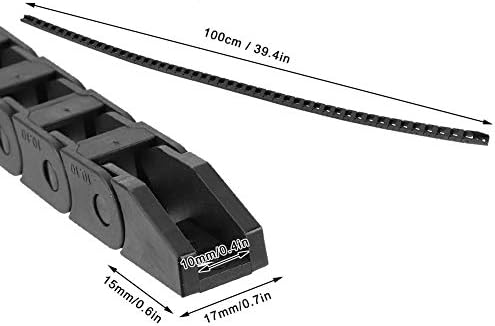 1 м R18 Кабелна Дърпане Верига Черна Найлонова Тел За Носене на металообработващи машини с ЦПУ отгледа 10х10 мм