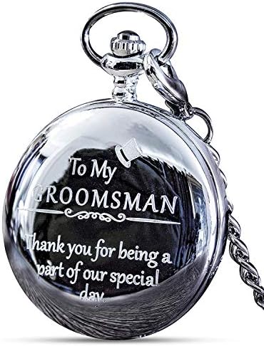 Подаръци за булката Af Дж. Фредерик ДЖЕЙМС за сватба или предложение за ръката и сърцето си - Гравиране на Джобни часовника My Groomsman - Луксозен сватбен подарък