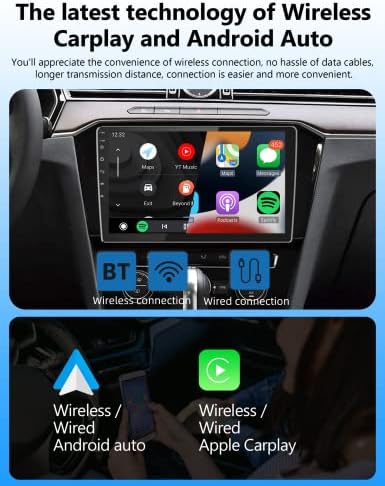 10-Инчов Автомобилна стерео система Android Double Din с wi-fi Carplay Android Auto, главното устройство със сензорен екран Поддържа
