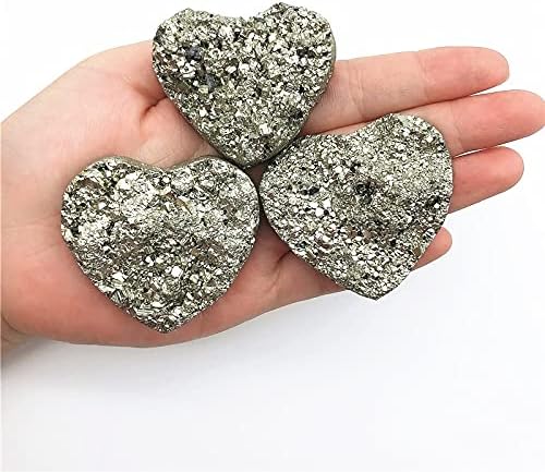 SUWEILE JJST 1 бр. натурален ада във формата на сърце Кристали кварц Непреработени и Минерални Камъни Лечебна Енергия Проба Домашен интериор Подарък 0315 (Размер: 50-55 мм)