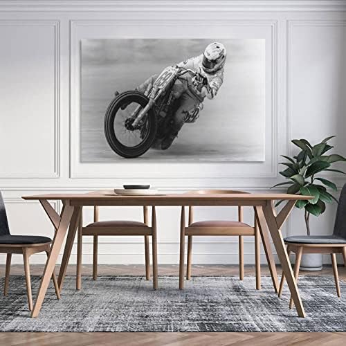 Реколта Репродукция Състезателен Плакат Ники Hayden Flat Track Motorcycle -YangTing 20x30 см (50x75 см)