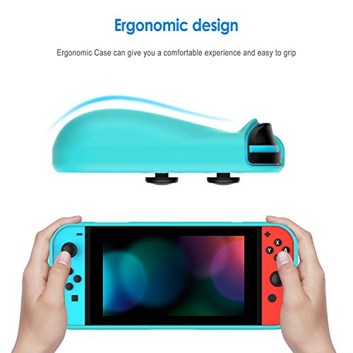 Защитен калъф JETech за Nintendo Switch 2017, калъф-дръжка с амортизация и защита от драскотини (в синьо)