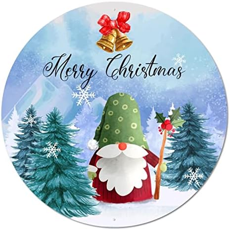 Весела Коледа на Снежните Джуджетата Ретро Кръгъл Метален Знак Кръг от Метални Художествени Щампи Знак на Селски Врата на Врата Табела Ретро Венец Знак за Коледа В