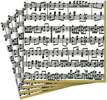 Хартиени салфетки за гости Caspari Musica - Две опаковки по 15 броя