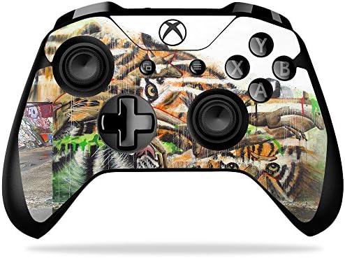 Кожата MightySkins, съвместим с контролера на Microsoft Xbox One X - Tiger Eyes | Защитно, здрава и уникална vinyl стикер-опаковка