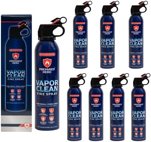 Противопожарен спрей Vapor Clean от Prepared Hero - 8 опаковки - Преносим пожарогасител за дома, колата, гараж, кухня -
