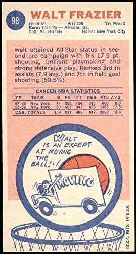 1969 Топпс # 98 Уолт Фрейзър Ню Йорк Никс (баскетболно карта), БИВШ играч на Никс Саутерн Илинойс