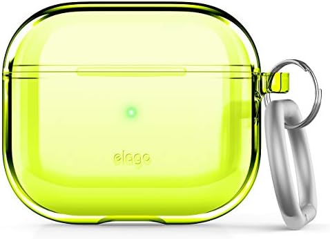 прозрачен калъф elago е Съвместим с калъф AirPods 3 - Съвместим с калъф AirPods 3-то поколение 2021 с брелоком, гел лента в комплект, намалява пожълтяване, защитен, безжичен зареж