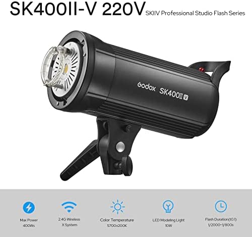 Студиен Стробоскоп Godox SK400IIV с Безжичен предавател, за да стартирате флаш Godox X2T-C 2.4 G