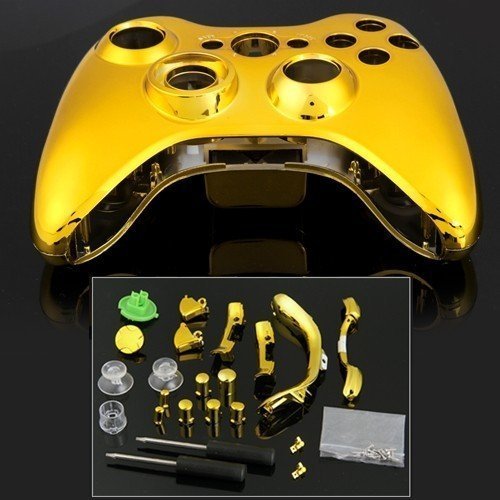 Лесно Provider Златен Хромиран Калъф с пълен корпус за Безжичен контролер Xbox 360