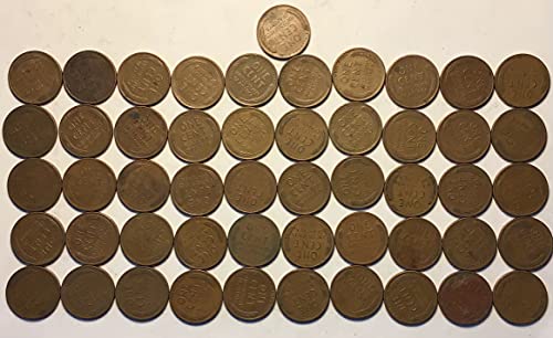1956 D Линкълн Пшеничен Цент, Пени Ролка 50 Монети Продавачът Пени Много Добър