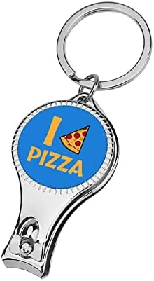 I Love Pizza Метална Машина За Рязане на ноктите на Остър Нож за ноктите на Краката Вградена Пила за нокти и Тирбушон с Брелоком за Ключове Без Усилия за Мъже и Жени