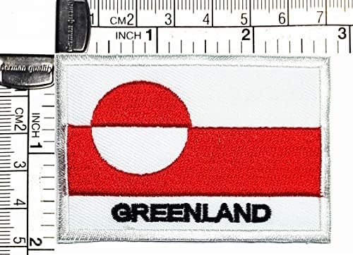 Kleenplus 3 бр., 1,7X2,6 инча. Нашивка с флага на Гренландия, емблемата на знамето, униформите sew-железни ивици, флаг квадратна форма, модерен