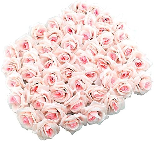 Topixdeals Коприна Крем корона с Розови Рози, Главата Изкуствени Цветя за Сватбени Цветя, Аксесоари за Направата на Сватбени
