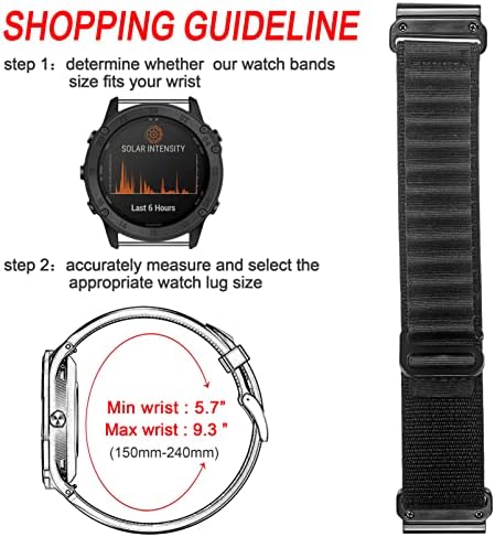 Съвместим с Garmin, здрав найлонов плат спортен каишка с Г-образно каишка за часовник fēnix/Forerunner/Vivoactive/Approach/ MARQ/