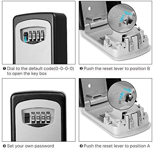 Flexzion Key Lock Кутия - Сейф за съхранение на ключове, монтиран на стената е 4-Цифрен и Брава, Държач за ключове за сигурност, Калъф За