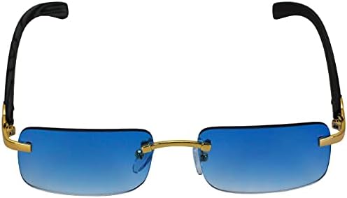 Луксозни Тънки Правоъгълни Слънчеви очила-Авиатори Без рамки от дърво и Метал, и Art