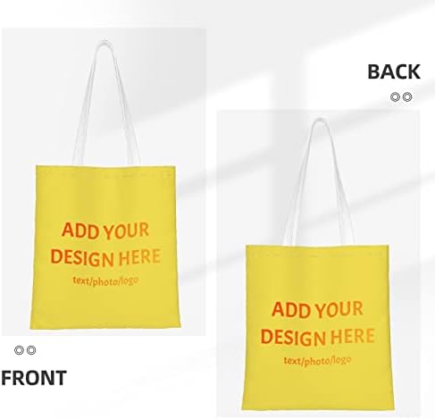 SUNYAUA Custom Canvas Tote Bag - Добавете ваша снимка и текст, Персонални Женски Ежедневието на една чанта на рамото си, получите многократна