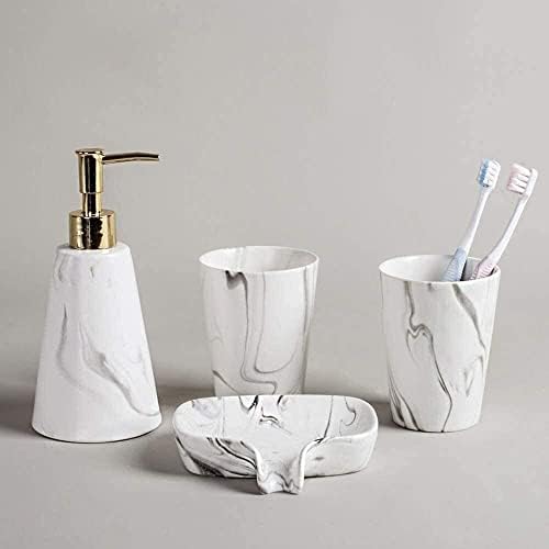 Комплект за миене на съдове с мрамор модел DVTEL за Баня от Петте теми, Творчески Подарък Керамичен Комплект за измиване на Двойка зъбни четки (Цвят: B #)