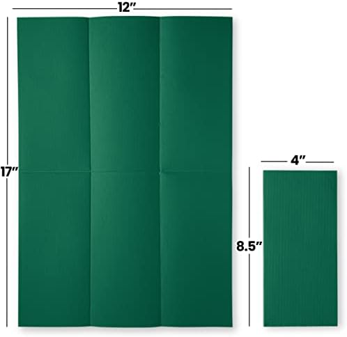Почистващи Кърпички за вечеря от Зелената книга, [300 x] 2-Слойна Ватирани Кърпички Зелен цвят 12 x 17 За Сватбата, на прием, на парти