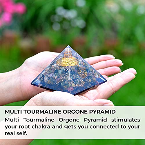 Пирамида на Оргона-Мультитурмалиновый генератор Оргоновой енергия-Пирамида от Лечебните кристали Цвете на живота за Балансиране