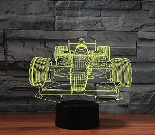 SUPERIORVZND 3D Кола лека нощ Дистанционно Управление Мощност Сензорен Маса Настолна Оптична Илюзия Лампа 16 Променящи Цвета на Осветлението