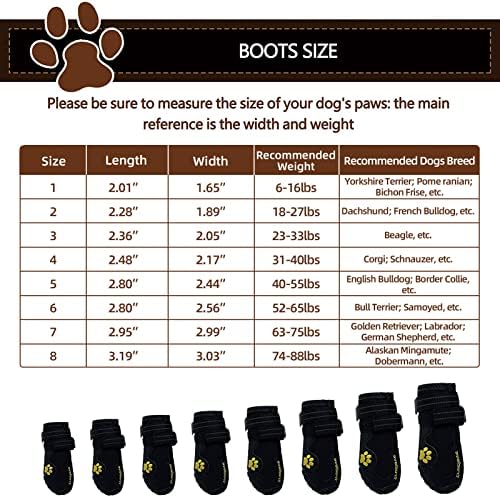Expawlorer 4 бр. устойчива на плъзгане обувки за кучета - Водоустойчиви и устойчиви на петна Обувки за кучета със светлоотразителни