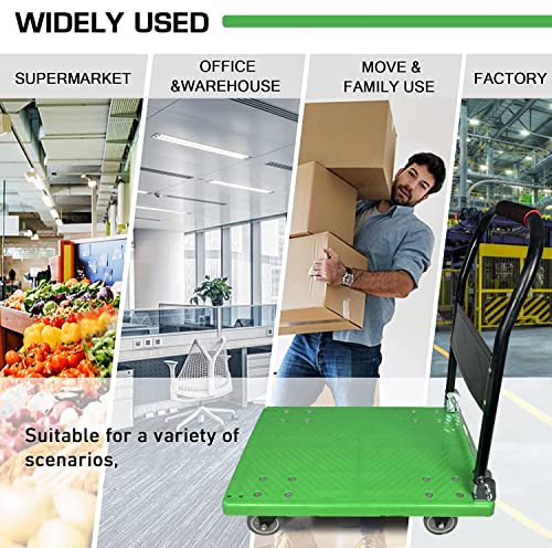 Преносим платформа количка EverBest® за повдигане на тежки товари (200 кг зелен цвят)