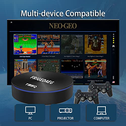 Игрова конзола FRIGEDAEG TV Box T95Q в Ретро стил, Вградени Игри за TV/PC/Проектор, двойна система EMUELEC 4.3 / Android 9.0 2 в 1