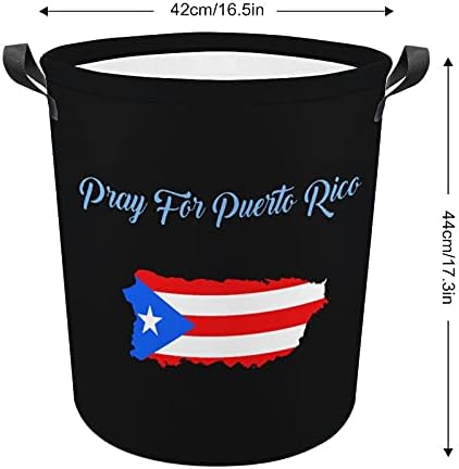 Молете се за Пуерто Рико Кошница за дрехи от плат Оксфорд с Дръжки Кошница за Съхранение на Играчки Органайзер Детска Стая, Детска Количка