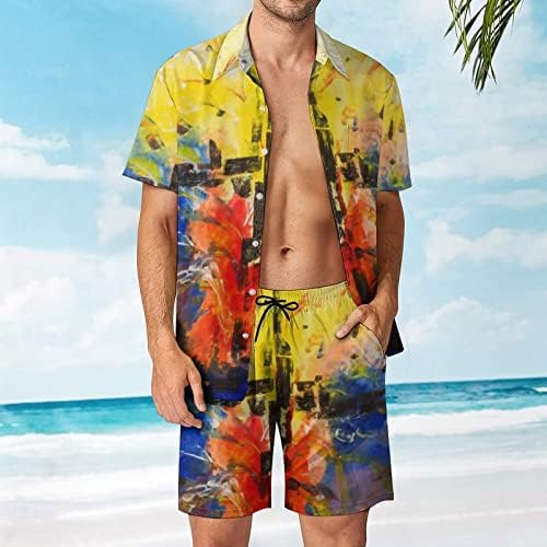 IJKEID, спортен костюм за плуване, мъжки, летни, за почивка на Хавай, плаж, с 3D дигитален печат, кратки, 3x на спортни костюми