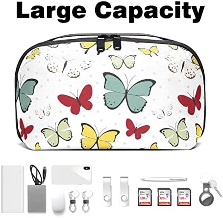 Преносим Електронен Органайзер за Чанти с Красиви Пеперуди, Пътна Чанта За Съхранение на Кабел, Твърди Дискове, USB, SD-карта,