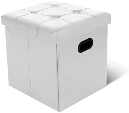 Табуретка-куб за съхранение на Acehome, Малка Табуретка с място за съхранение, Сгъване на Квадратен Табуретка За съхранение на Тавата,