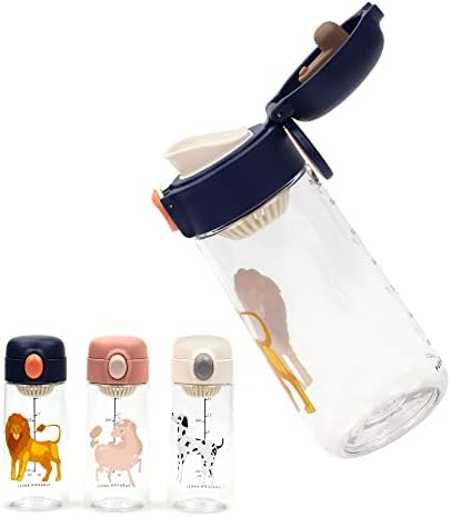 Запечатани детска бутилка за вода Paragon Angel WowSip | Бутилки за вода за деца, които не съдържат BPA, с Подвижна цедка | Бяло