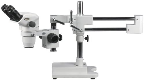 Професионален бинокъла на стереомикроскоп AmScope ZM-4BNW3 с увеличение, окуляры EW10x и EW25x, увеличение 2X-225X, обектив с увеличение