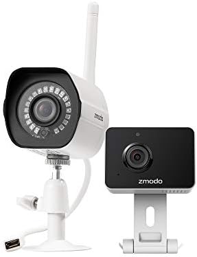 Камера Zmodo за домашна сигурност (комплект камери за помещения и на улицата), 1080p HD IP камера, Безжична WiFi, Детекция на движение,