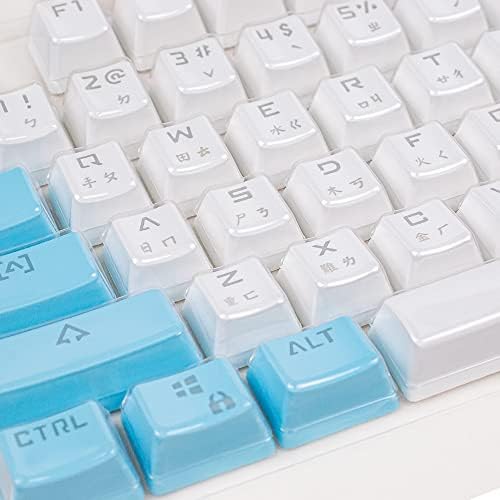 Клавиатури и комплекти кепета MarsHopper от ABS-пластмаса за механични клавиатури | 104 клавиша | Малък език | Двуцветен писта | Череша профил | ANSI US-Layout - BlueWhite