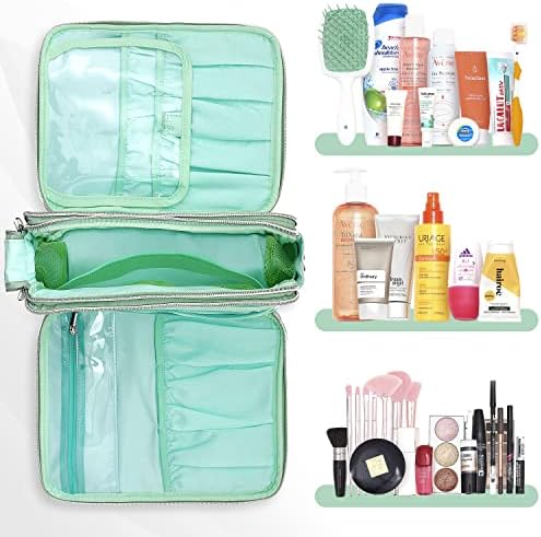 Чанта-органайзер за козметика Libusun travel - Водоустойчив пътни чанти за тоалетни принадлежности - Косметичка за душа в банята - Женствена чанта за пътуване - Чудесен по?