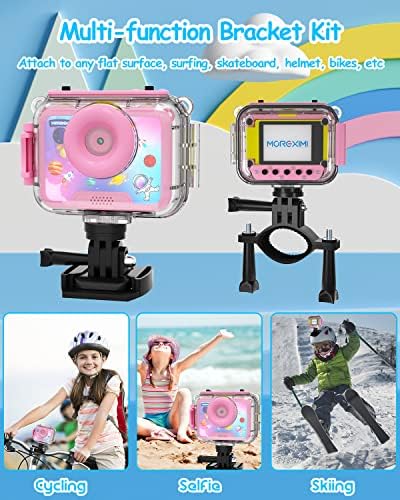 Водоустойчив Детска Помещение MOREXIMI, Подводен Дигитален Фотоапарат за Деца, Панти на Екрана, за да Селфи, Спортни Играчки за