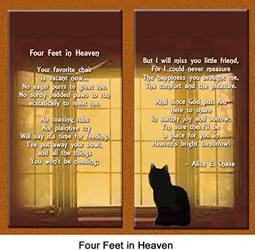 Спомен Фен на котките, Четири фута в Небето, Рамка за снимки, в памет на Загуба на домашен любимец и Подаръчен пакет, с израза на Състрадание, с допълнителен потребит