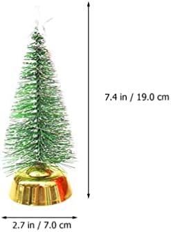GALPADA Миниатюрни Подаръци 2 бр. Коледна Елха Светещ Настолна Коледно Дърво и Шикозни Декорации За вашия работен Плот на Коледна Украса, Подаръци за партита (19 см) Мини