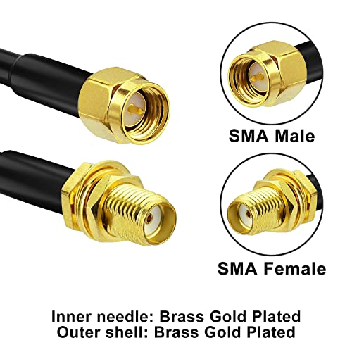 YOTENKO SMA Антена удължителен кабел 3 метра на 1 м SMA Plug-SMA Женски RG58 Коаксиален Кабел за връзка с Ниски Загуби Кабел