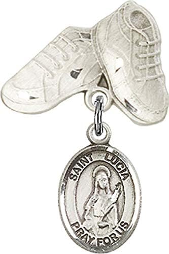Детски икона Jewels Мания за очарованието на Света Лусия Сиракузской и игла за детски сапожек | Детски иконата е от сребро с очарованието на Света Лусия Сиракузской и ?