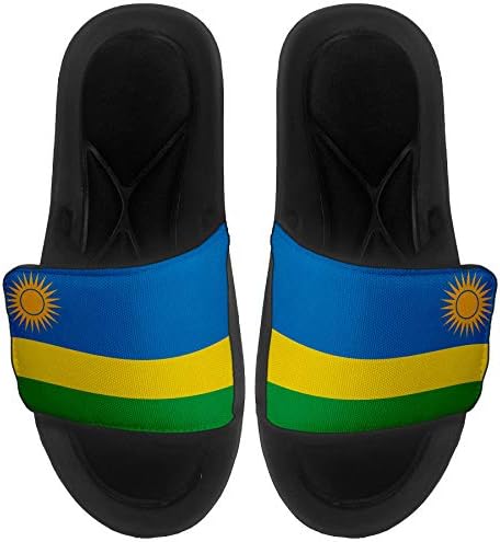Най-сандали с Амортизация ExpressItBest/Пързалки за мъже, жени и младежи - Flag of Rwanda (Руандийский) - Флаг Руанда